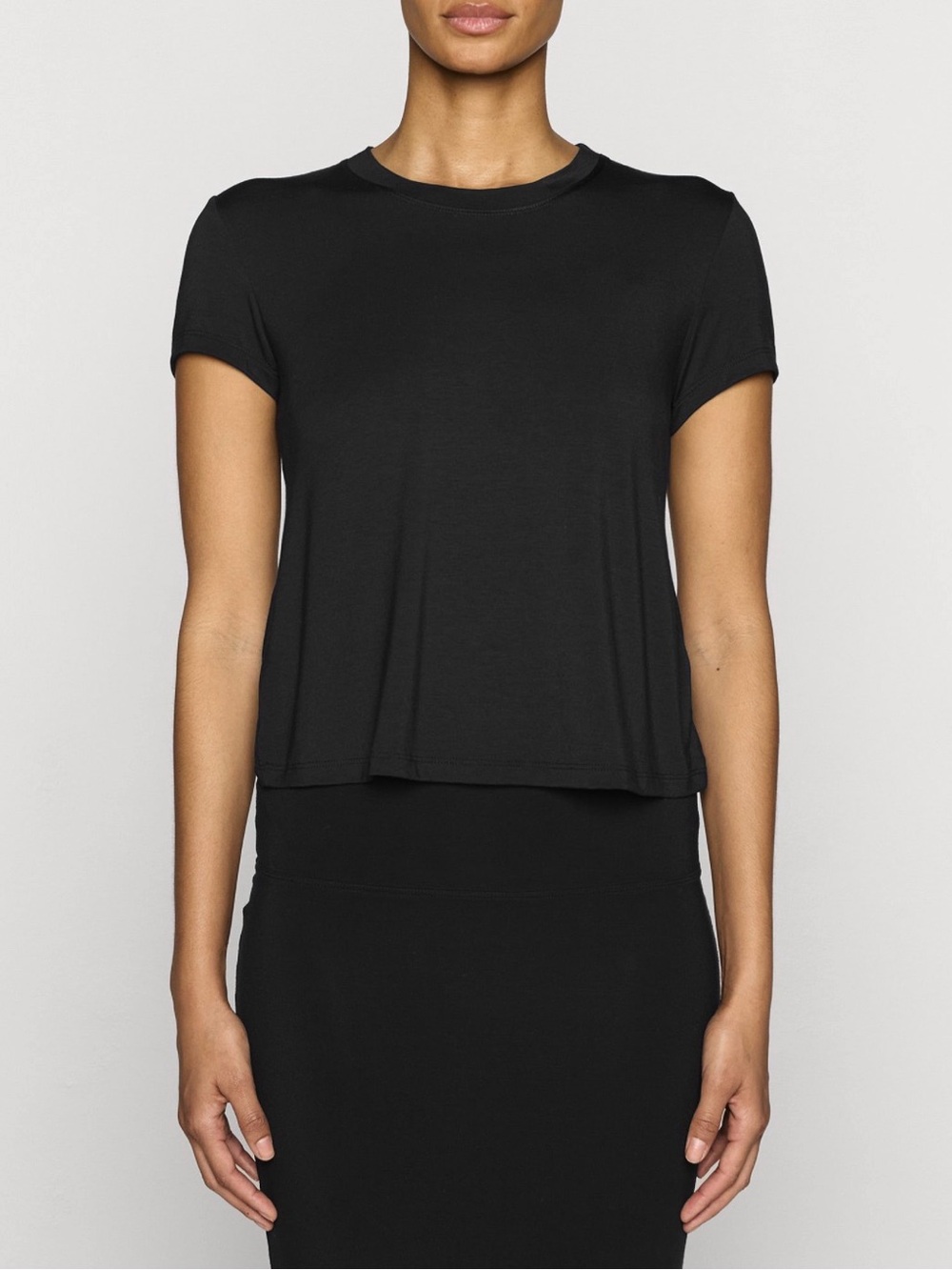 Bleusalt Women's Black Short-Sleeve Crew Tee